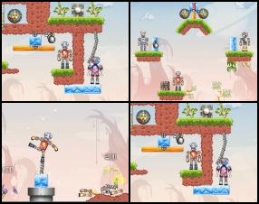 Your aim is to place different explosives to destroy all robots on the screen. Find the ways to remove also all barriers and obstacles. Use Mouse to place bombs, dynamites and grenades.
