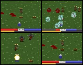 You play as a wizard and you must stop enemies with your Fire, Ice and Divine weapons. Fight all enemy forces and upgrade your hero. You must survive 9 waves of enemy attacks. Use Arrows to move, C to shoot, Z and X to cast spells, Space to open upgrade window.