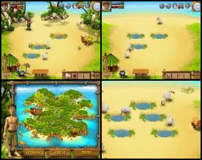 Your task is to travel around the island, fight against pirates, protect an entire tribe, survive and find your way back home. Follow first game instructions to learn how to play. Get extra points, bonuses and upgrades to prepare food and build objects easier. Use mouse to control the game.
