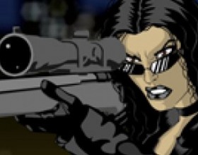 Anaksha Female Assassin - Follow the story of this beautiful but deadly femme fatale who embarks on a brutal, bloody-thirsty rampage through the city of Santa Lina, delivering her own brand of justice to social parasites who’ve avoided punishment. Use mouse to move scope. Left button to fire rifle. Spacebar toggles between normal view and scope view. Q and A keys control the scope's zoom