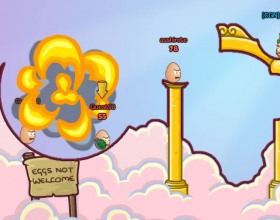 Bad Eggs Online 2 - This is improved version of first game. A lot of new features and customization specially for you. Fight against other bad eggs around the world in this multiplayer online game. Kinda reminds me Worms Armageddon game from good old days :)