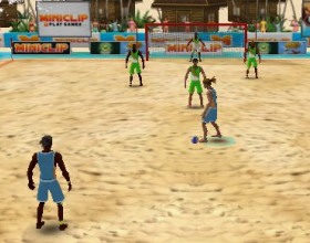 Beach Soccer - Какой самый лучший способ проводить летнее время на пляже? Конечно, играть в футбол. Твоя задача - выиграть футбольный чемпионат. Для управления используй стрелки клавиатуры. Клавишей Z делай пас или меняй игрока. Х - бить или отобрать мяч. С - подкинуть мяч в воздух. Клавишей V меняй позицию камеры. Нажми на любую из стрелок клавиатуры дважды, чтобы сделать супер движение.