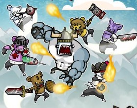 Bearbarians - Не всегда маленькие и милые медвежата хорошие, иногда они настоящие варвары. Собери свою команду и установи лучший результат в игре. Для передвижения используй стрелки клавиатуры. Для нападения используй Z X C.