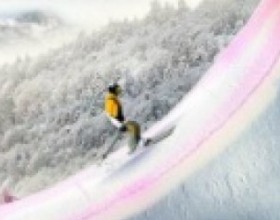 Big Snow Tricks - In this winter sports game you can select skies or snowboard to perform spectacular tricks in the air. Press Space to start driving down from the high mountain, then press Space to jump off the cliff. After that use your Arrow keys in combination with Space key to perform various stunts.