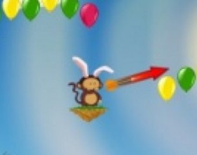 Bloons 2 Spring Fling - Как и всегда в игре Bloons, тебе надо лопнуть указанное количество воздушных шаров, чтобы пройти на следующий уровень. Помоги обезьянкам пройти все 48 уровней Пасхальной коллекции. Целься, настраивай силу выстрела и стреляй мышкой.