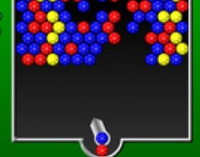 Bouncing Balls - Destroy balls by forming groups of three before you're crushed by a 1000 pound weight. Hope you've got a good bankshot! Use Your mouse to aim and shoot. Try shoot ball depper to make three of one kind, so front balls will just fall off.