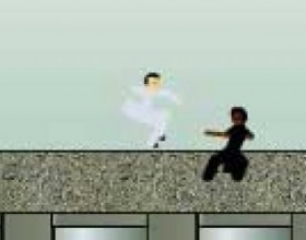 BulletTime Fighting - In this Matrix-style game you are playing against an opponent in a white cloak. Try to win the fight, use different available weapons and martial arts to achieve your aim. Use arrow keys to control the game, press Shift to shoot. Read the instruction to find out the information about other keys.