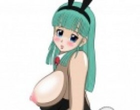 Bulma F-series - In this mini game from F-series we have Bulma - big breasted and green haired girl who is wearing bunny-girl outfit today. As usual just click on the buttons on the left and right side and then use blue Arrows to navigate from scene to scene.