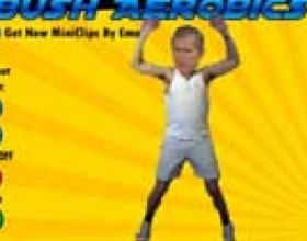 Bush aerobics - In this Bush aerobics game you can click on one of the movements to make the ex-president of USA to make it. Use your mouse to control the game and dance with George Bush Jr. Sure, if you want. :)