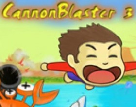 Cannon Blaster 3 - Try to get to the treasure chest by firing the cannon blaster into another cannon, collect shiny jewels along the way for more points. Use arrow keys to point direction of the shoot, and press Space to shoot.