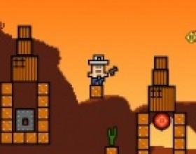 Cuboy Quest - Your task to help little Cuboy to find and reach the exit in each level. Guide him through different platforms by shooting various objects and targets to open the exit door. Use Arrows to move and Mouse to aim and shoot.