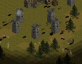 Dark Springs Defense - Your mission is to build your stronghold to protect your village from all kind attacking enemies. Build buildings to defend the town center. Upgrade towers by selecting them and clicking on upgrade button. Use mouse to control the game.