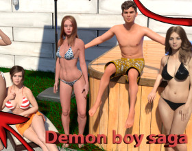 Demon Boy Saga [v 0.67] - Go to the options in the beginning and change the language to English if you want to. Game starts in Spanish. You take the role of the 21 years old guy who will tell a story how you can change the curse of your life by 180 degrees in just one night. As your family will face some financial issues you'll use this situation to get benefits from that.