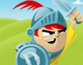 Domino Knight part 2 - Lead your knight through the puzzles. Control your knight with Arrow keys. Collect three coins and head for the exit, indicated by an hourglass. Blocks can be pushed around. If you walk on ice, you cannot change direction unless you hit something. Avoid fallin' into the holes!