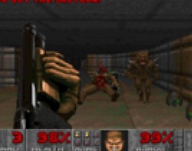 Doom 1 - This game requires Flash Player 10. If the game doesn't display, update your Flash Player from http://www.adobe.com/go/getflash .The first episode of the legendary first person shooter now playable in your browser! Use W A S D Keys or Arrows to move around. Use Q and E Keys to strafe left, right. Press Space to fire. Press R Key to use door/switch. Hold Shift to run. Press Tab for map. Use Number Keys to change weapon.