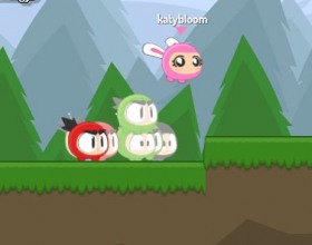 Dynapuff Jump - In this funny game you have to guide a Dynapuff through different levels and collect marbles. Use collected marbles to upgrade it's abilities to perform better in the race. Click your mouse to jump or press Up arrow.