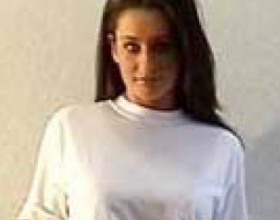 Fake boob - Very sexy brunette wants to show you her breasts. All that she is wearing now is white T-shirt and there is nothing underneath it. Are you ready for this? Then use your mouse cursor to lift her T-shirt up and to be really surprised.