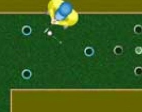 Flash golf - The direction impact is determined by a position of a cursor of the mouse. The force of impact is determined by time of pressing on the left mouse button. The impact happens after release of the left mouse button.