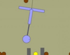 Flash Physics - В этой физической игре вам нужно перекрасить желтые шарики в коричневый цвет. Чтобы сделать это, подкатите коричневый шарик прямиком к желтому. Кликайте на розовую фигурку, чтобы та исчезла и активизировала движение одного из шаров.