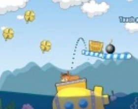 Freaky Cows 2 - Help these freaky cows to build their own city! Look for treasure to make their dream come true. Use your Mouse to aim, set the trajectory and click to launch the cow! After you have launched the cow you have also to catch it with your submarine.