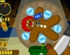 Gingerbread Circus 2 - In this simple but fast passed game you have to throw objects to your targets and try not to hurt the gingerbread people. Do at least minimum level requirement to progress the game. Use Mouse to aim and throw your weapons.