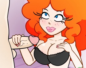 Handjob by Sexy Redhead - In this game, a sexy drawn babe is going to stroke a cock until it cums all over her face and boobs. She will give a really hot handjob that will make you wish that she was stroking your cock instead. What's even better is that you can switch between several outfits, backgrounds and cock owners. You get to decide whose cock you want to please. There's also the shemale option that is really hot. If you want the animation to progress, just click the 4th button at the top left corner. Take your sweet time with it but if you love it faster, you can change the pace.