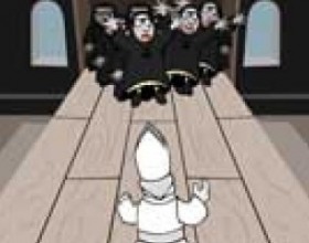 Holly bowling - The Pope is playing bowling in his original way - there are nuns standing at skittles  place. First choose one of the boards, then click to adjust  power of the throw and release the mouse when you are ready.