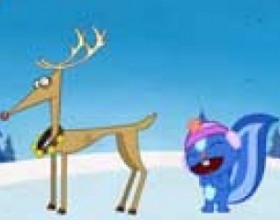 HTF - Bells Kringle - Little fitchew from cartoon Happy tree friends decided to have a walk on this beautiful Christmas eve. Suddenly he saw very beautiful deer standing in his yard. He decided to sneak closer from behind to watch but it was very big mistake.