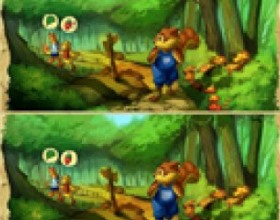 Irutia - Little Squirrel - Welcome to Irutia - the world of fables. Follow little squirrel's adventure by finding the differences between pictures and help him to collect the bonus item to unfold the hidden level. Use Mouse to click on the differences.