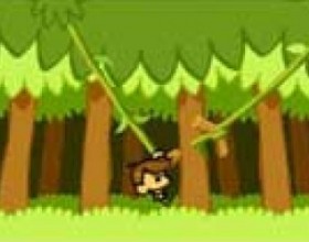 Jungle kid - This game is really easy to play. Just click to swing from vine to vine and get as far as you can. You can stay for a longer time only on those vines that have a wooden block on them - leave the empty vines as fast as possible.