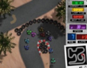 Kart-On - Fast paced go-kart racing game. Become the best racer and win the championship. Use the arrow keys to move. Press ESC to pause or show options. Being first on a track is not the main point. Follow up instructions as game progresses.