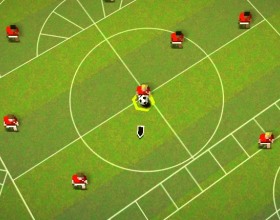 Kind of Soccer - Это игра в футбол? Скорее она немного на нее похожа. Главная задача - кидать мяч между своей командой и ударять мячиком судью. Кликай и целься, чтобы перекинуть мячик другому игроку. Игра заканчивается на 5 очках.
