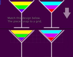 Magic Layers - Комбинируй разные фигуры, чтобы сделать такой же коктейль как изображен слева. Сначала это будет просто, но с каждым разом игра становится все тяжелее. Для управления используй мышку.