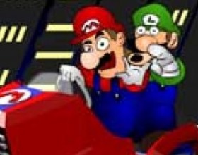 Mario - Underground - Mario and his friends tonight are going to the club to have fun. When they arrived angry monkeys challenged them to auto-racing. Of course monkeys didn’t play fair. So watch with what kind of actions they tried to push each other off the road and who won.