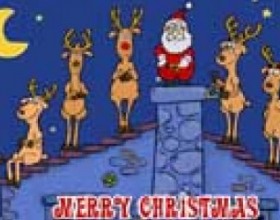 Merry Christmas E-card 1 - Очередная рождественская открытка от Санты Клауса и его оленей. В этот раз они также исполнят "We wish you a Merry Christmas", но инструментально. Не обойтись без чечетки и клоунских носов! Кликаем на персонажей, чтобы активизировать или отключить их.