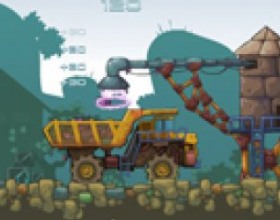Mining Truck 2 - In this game you has several tasks per level, so pay attention at them. But the main goal is to deliver cargo to the destination as fast as you can. Drive through the underground mining tunnels and earn money to upgrade your trolley. Press Space to drop items into your truck. Use Arrow keys to control your trolley.