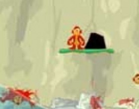 Monkey cliff diving - When a monkey pops up, click on the little chappy to make him dive. Time it right with the waves and wind and your monkey lives for another dive. The quicker the monkey dives, the more points you get, leave him too long and he’ll dive anyway. Good luck monkey dive master.