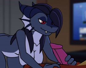 Myrtle - Here you can watch multiple variations of oral sex and ejaculation during it performed by a furry dragon girl. In the bottom left corner you can click on few buttons to progress the animation and select what you like the most.