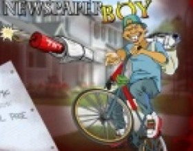 Newspaper Boy - This newspaper boy hates his job. He can not longer drive and throw newspapers. So help him to destroy his neighbourhood! Throw explosive newspapers through all of the windows! Earn money to purchase upgrades! And avoid obstacles on your way. Use Arrows to move and use Mouse to aim and throw papers.