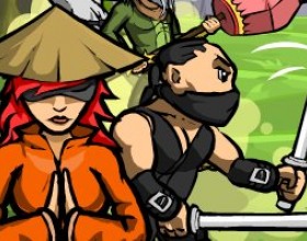 Ninja and Blind Girl 2 - Your task in this game is to protect your blind girl. Earn gold and spend it on cool upgrades to make sure that your blind girl survives. Ninja will attack enemies automatically. Use different spells of your blind girl to kill bunch of enemies when ninja is not around her.