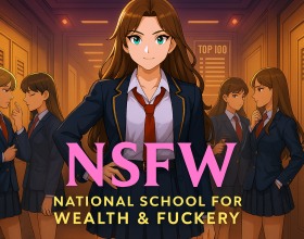 NSFW: National School for Wealth and Fuckery - Welcome to NSFW — the National School For Wealth and Fuckery! This prestigious academy is ruled by the most influential students, where reputation is worth just as much as money, and a single mistake can cost far more than a failing grade. You play as a female student who transfers to the academy to repay her family's debts and earn a place among the local elite. But success won't come easily. Everyone here has their own agenda, smiles often hide betrayal, and every new acquaintance can become either a valuable ally or a dangerous threat. Explore the academy grounds, meet a colorful cast of characters, build relationships, and choose your own path to the top! Use any means necessary, even the dirtiest and most depraved ones!