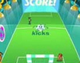 One on one soccer - Play one on one soccer against a professional! Drag mouse in direction you want your player to run. While holding down mouse button, move the mouse to point the ball in the direction you want it to go. Release button to kick.