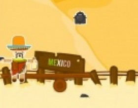 Over the Border - Your task is to help Mexican cowboy to reach America. Launch him and shoot everyone who gets on your way. Use earned gold to upgrade your skills and reach your goal faster. Use Mouse to drop the weight on the board and make your Mexican fly. While you're flying click to shoot. Use Space to turn on Tequila time. Use Q and E to rotate, use A and D to change moving speed.