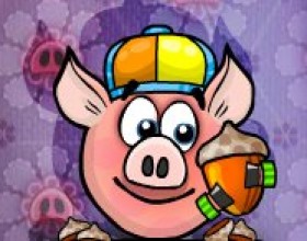 Piggy Wiggy Seasons - Твоя задача - накормить свиней их любимым лакомством - желудями. Чтобы это сделать используй веревки, которыми ты будешь доставать для свинки желуди. Иногда тебе придется разрезать веревку. Для управления используй мышку.