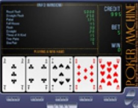 Poker Machine - Очередная импровизация на тему покера. Здесь вам не столь важно собрать отличную комбинацию, сколько важно удвоить свой результат, угадав, какая карта выпадет следующей: черная или красная. Жмем на "+", если загадываем красную карту, на "-", если черную.