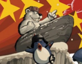 Polar PWND - Your task is to make the polar bear hit all the penguins in the level. Use mouse to place ramps, bombs or mines on the game screen, Click Start to test your placement. You have 4 tutorial level to go through, they will help you to know better how to play.