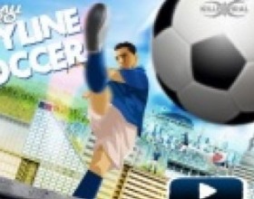 Skyline Soccer - You have to shoot your ball from roof to roof, from player to player, perform different tricks and special shoots in the air and collect many bonuses in your way. To finish the level you must pass the ball to every player. Use Mouse to aim your pass and shoot.