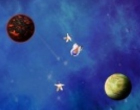 Star Navigator - Your task is to collect all flying astronauts and return to your base before oxygen and fuel runs out. Many environment objects as planets and meteors will help you or trying to stop you. Use Arrow keys, to control your space ship.
