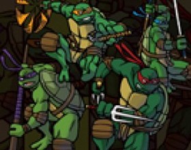 Teenage Mutant Ninja Turtles - Your childhood heroes Ninja Turtles are back to defeat Shredder, Hun and the evil Foot Clan. Choose your character and go to save April. Use arrow keys to move. Press A to attack. Press S to use special attack. Collect pizzas to increase your health.