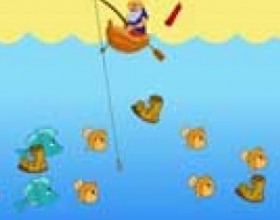 The fisher - Try to catch all the fish from the lake. The bigger fish is, the more points you get but remember, it is harder to pull out heavier fish, it takes more time. You can buy additional bonuses in the shop or fish them in the lake. One special item is dynamite. Press SPACEBAR to use it.